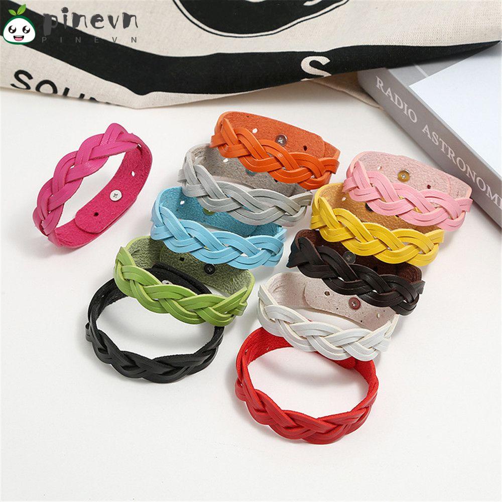 PINEVN Vòng Đeo Tay Bằng Da Có Thể Điều Chỉnh Kích Thước