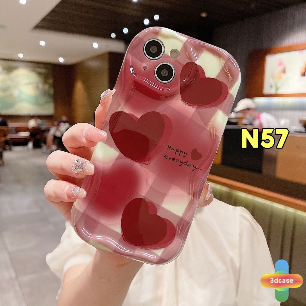Ốp Điện Thoại Viền Cong Hình Trái Tim 3D Cho VIVO Y16 Y22 Y22S Y02 Y12S Y35 Y56 Y02A Y12 Y20 Y15S Y15C Y21E Y21G Y91C Y21 2021 Y21A Y21T Y30 Y21S Y20S Y12i Y3S Y33T Y15A Y01 Y01A Y91 Y30i Y93 Y95 Y15 Y17 Y50