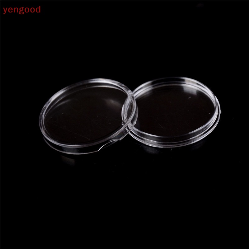 Set 100 Hộp Tròn Trong Suốt 27mm Đựng Tiền Xu Tiện Dụng
