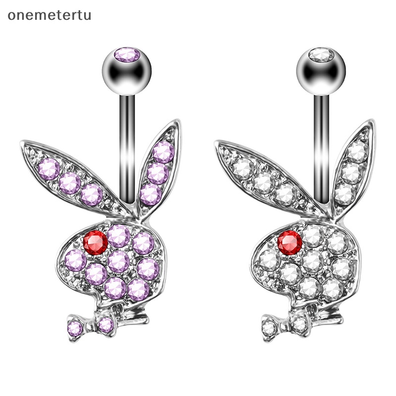 Khuyên Rốn Hình Thỏ Hoạt Hình Bằng Thép Không Gỉ Thời Trang Cho Nữ