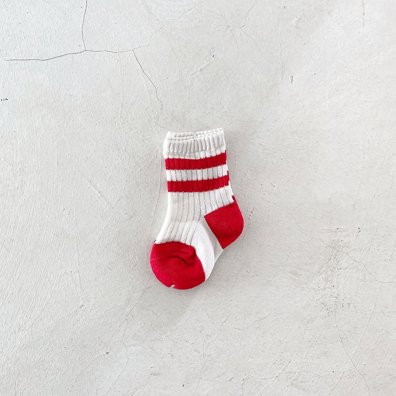 Vớ Cotton Mềm Thoáng Khí Họa Tiết Kẻ Sọc Phong Cách Hàn Quốc Cho Bé