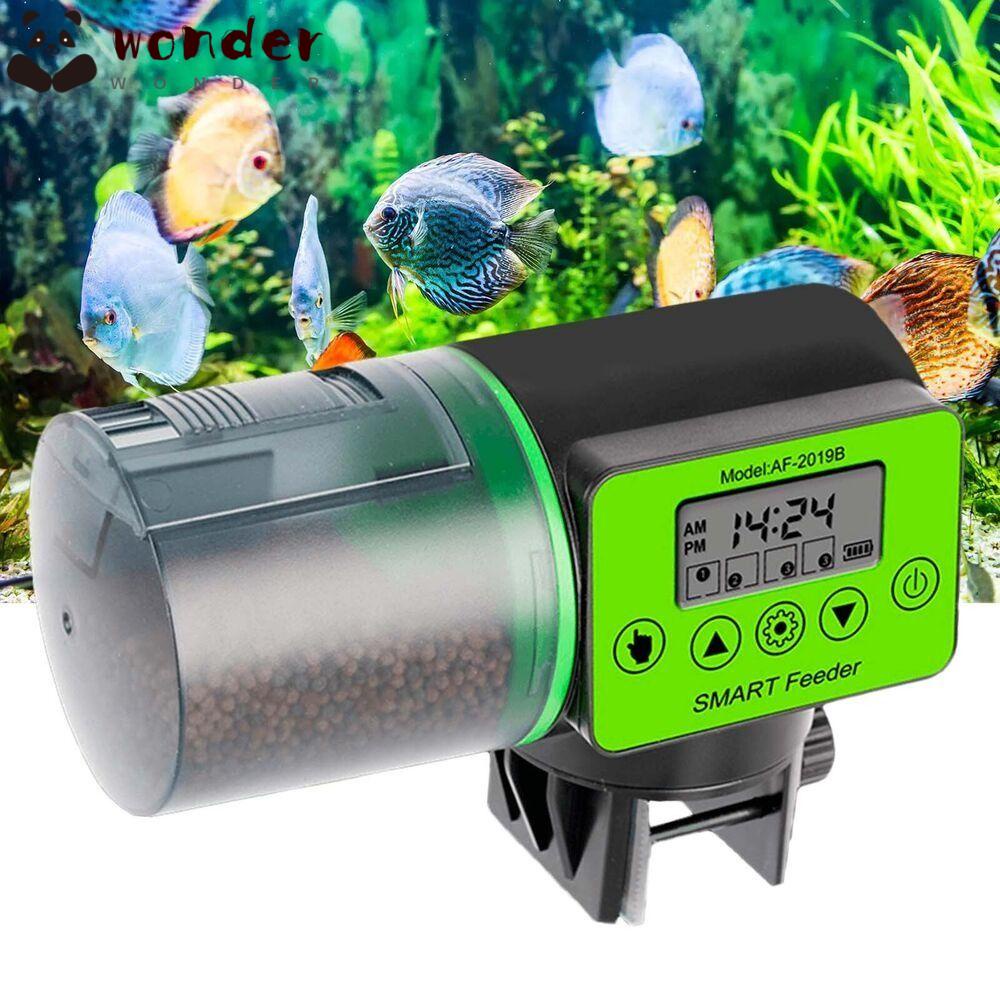 WONDER Máy Cho Cá Ăn Hẹn Giờ Tự Động Màn Hình LCD Kỹ Thuật Số Mới Cho Bể Cá