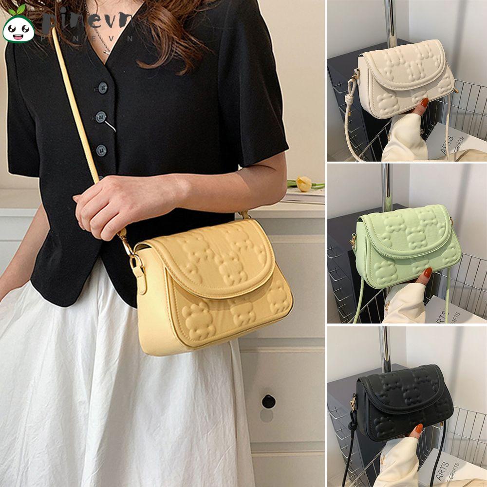 PINEVN Túi Xách Da PU Màu Trơn Cho Nữ