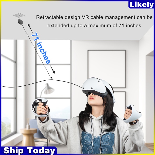 Set 6 Ròng Rọc Có Thể Thu Vào Kèm Dây Cáp VR Xoay 360 Độ°Máy Hút Bụi Dạng Xoay Không Ồn Tiện Dụng