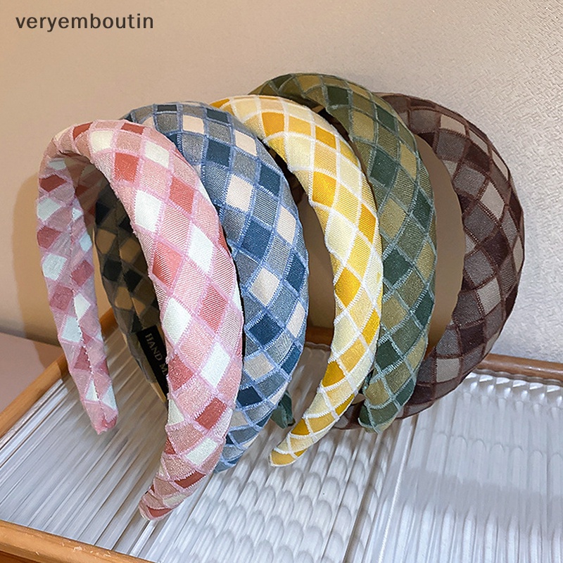 Băng Đô Cài Tóc Bằng Xốp Họa Tiết Kẻ Sọc Thời Trang Dành Cho Nữ