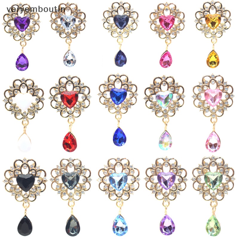 Phụ Kiện Thẻ Mời Hình Giọt Nước Đính Đá Pha Lê Sang Trọng DIY