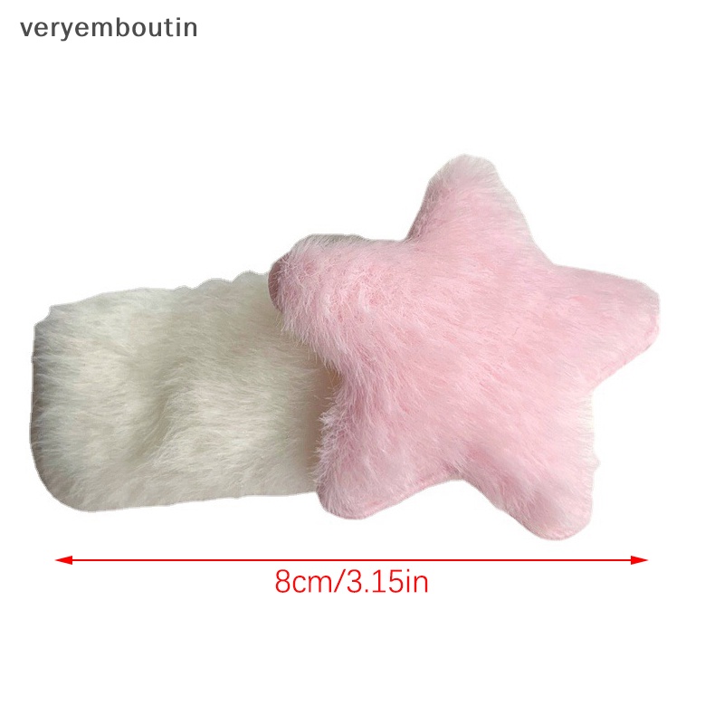 1 Kẹp Tóc Ngôi Sao Năm Cánh Phối Lông Dễ Thương Y2k