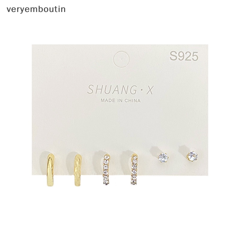1 Bộ Khuyên Tai Kim Loại Hình Tròn Nhỏ Thời Trang Dành Cho Nữ