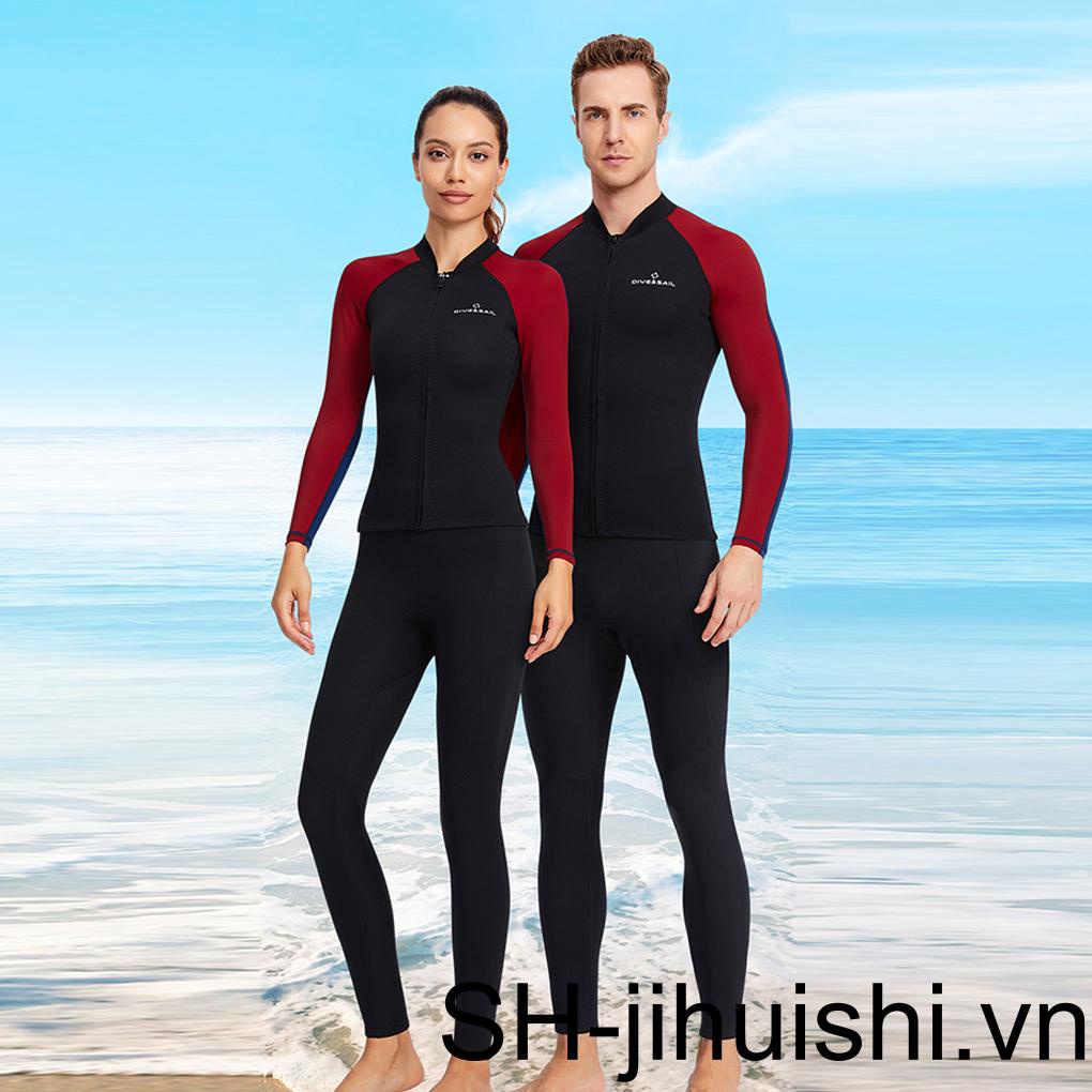 Áo Khoác Bơi Lặn Tay Dài Dày 1 5mm Có Khóa Kéo Trước Tiện Dụng