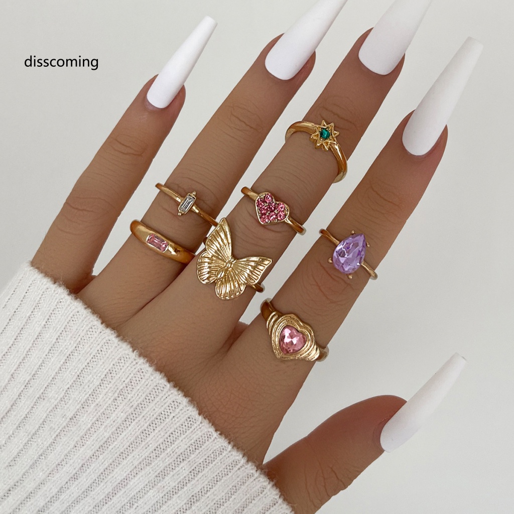 Áo Thun In Hình SL SL SL SL Thời Trang Cá Tính| Bộ Bảy Chiếc Nhẫn Hình Lục Giác Bằng Thép Không Gỉ