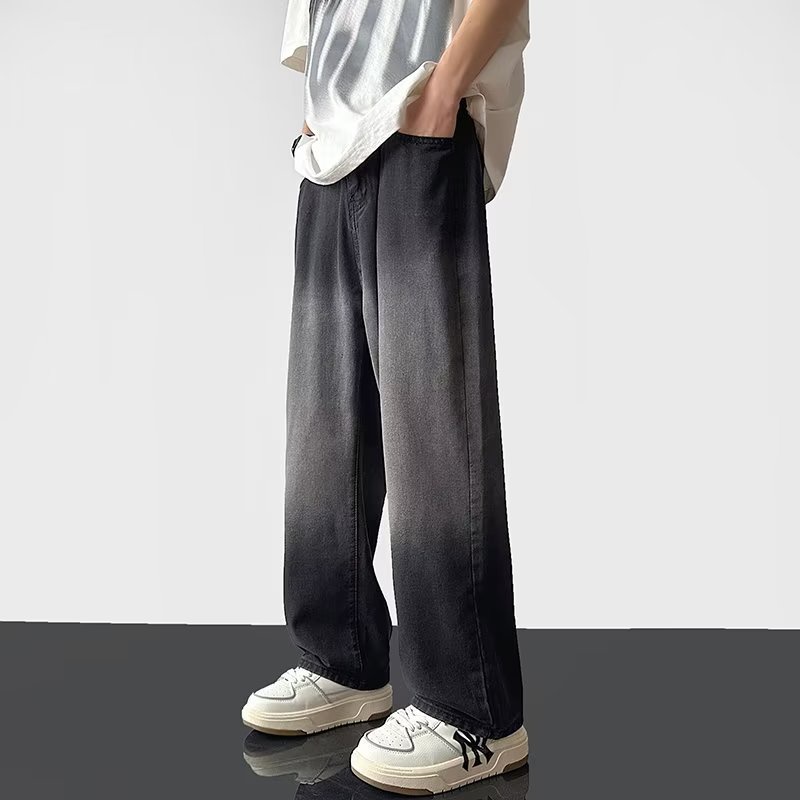 Quần Jean Dài Ống Rộng Dáng Suông Màu Gradient Cá Tính Thời Trang Xuân Thu Cho Nam