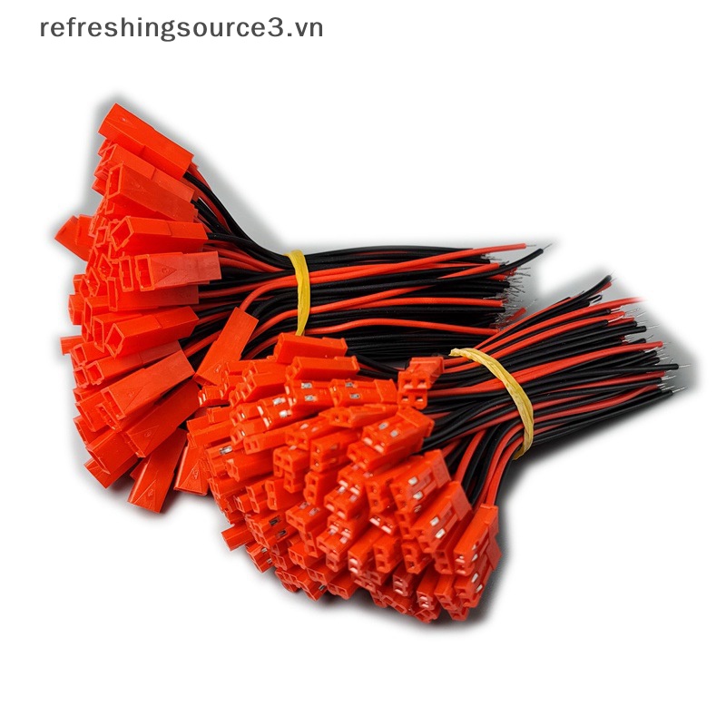 Set 10 Cặp Ổ Cắm Nối JST Mini 100MM 26AWG 2 Pin Chuyên Dụng Cho Xe Hơi / Tàu Thuyền Điều Khiển Từ Xa Lipo 10 Cặp