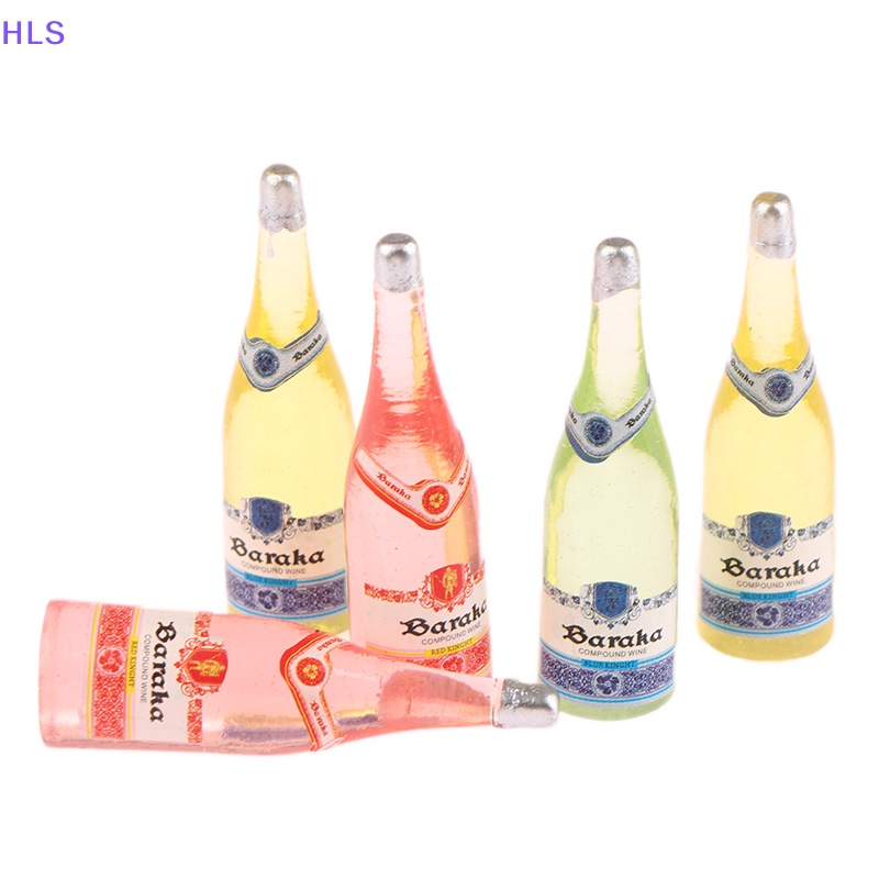 [HLS] Set 5 Mô Hình Chai Rượu Vang Nước Ngoài Trang Trí Nhà Búp Bê DIY