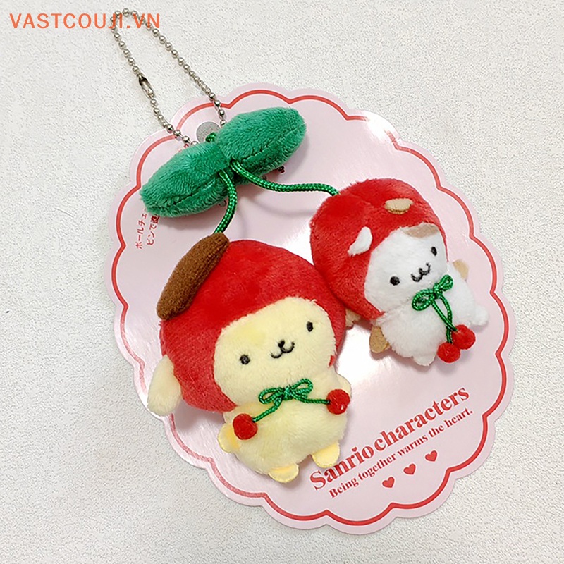 SANRIO Thú Nhồi Bông Hình Quả Cherry / Mèo Hello Kitty / Trái Cherry Trang Trí Balo Đi Học