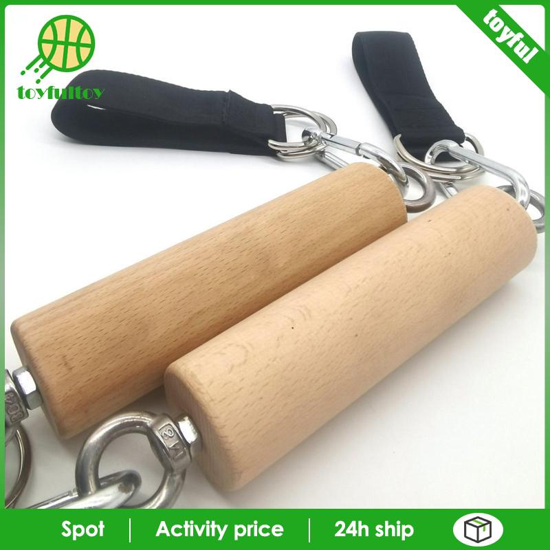 Tay Nắm Kéo Lên Dây Với Dây Đeo Bằng Gỗ Hỗ Trợ Luyện Tập Cánh Tay Cho Nam Nữ