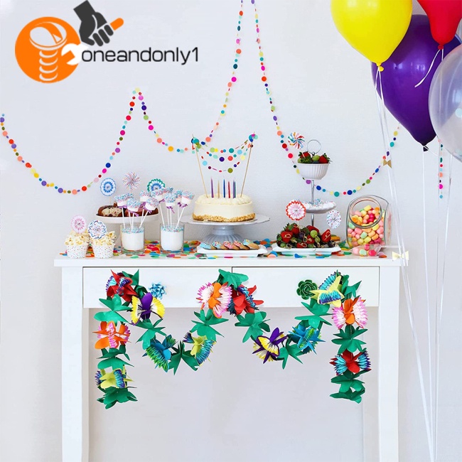 Vòng Hoa Giấy Nhiệt Đới Treo Tường Trang Trí Tiệc Tùng