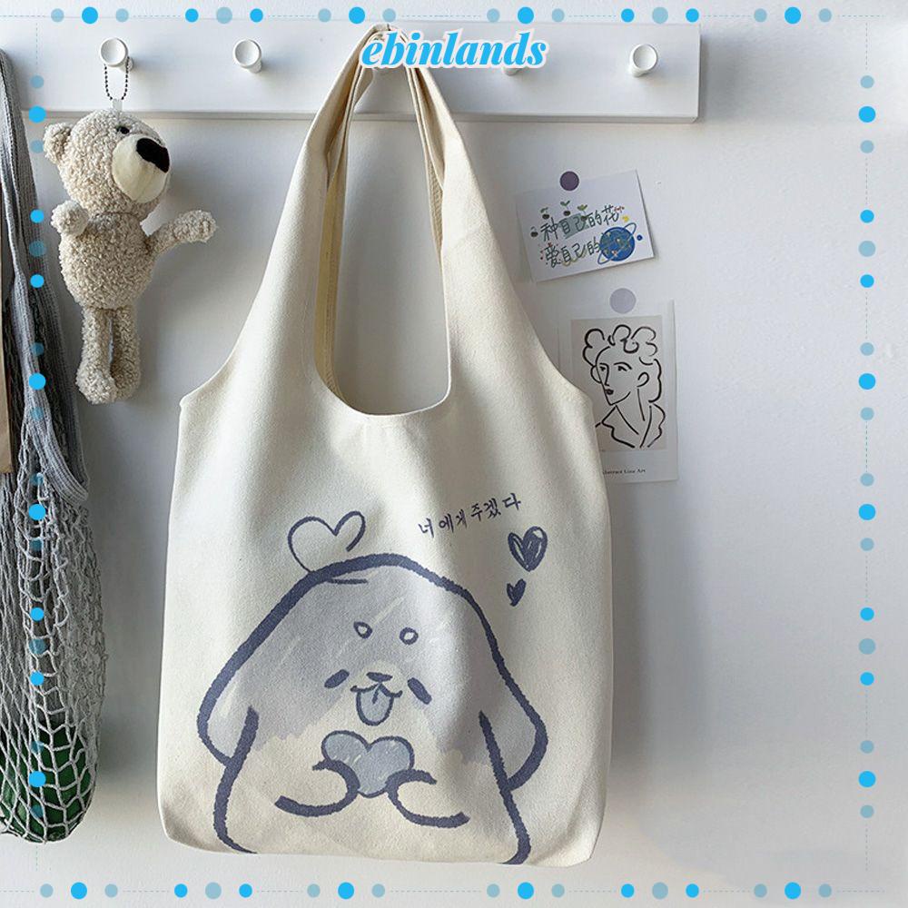 EBINLANDS Túi Xách Nữ Vải Bố Họa Tiết Hoạt Hình
