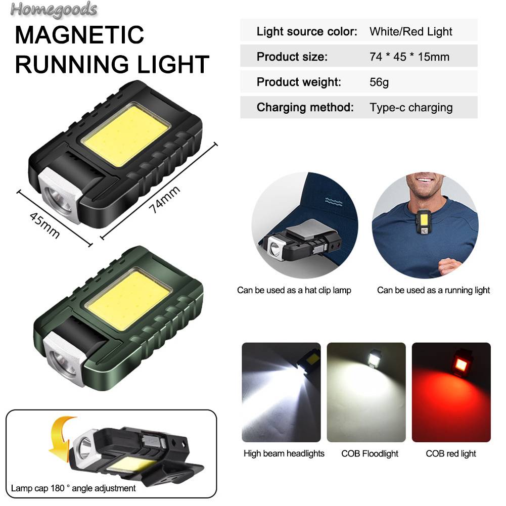 Đèn Led Kẹp Mũ COB 500mAh 500LM Type-C Sạc Được