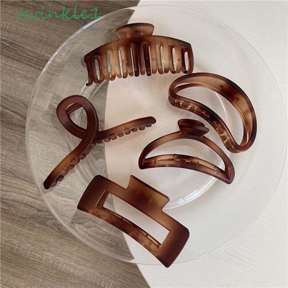 TWINKLE Kẹp Tóc Càng Cua Bằng Nhựa Resin Đục Lỗ Kiểu Hàn Quốc Đơn Giản Cho Nữ