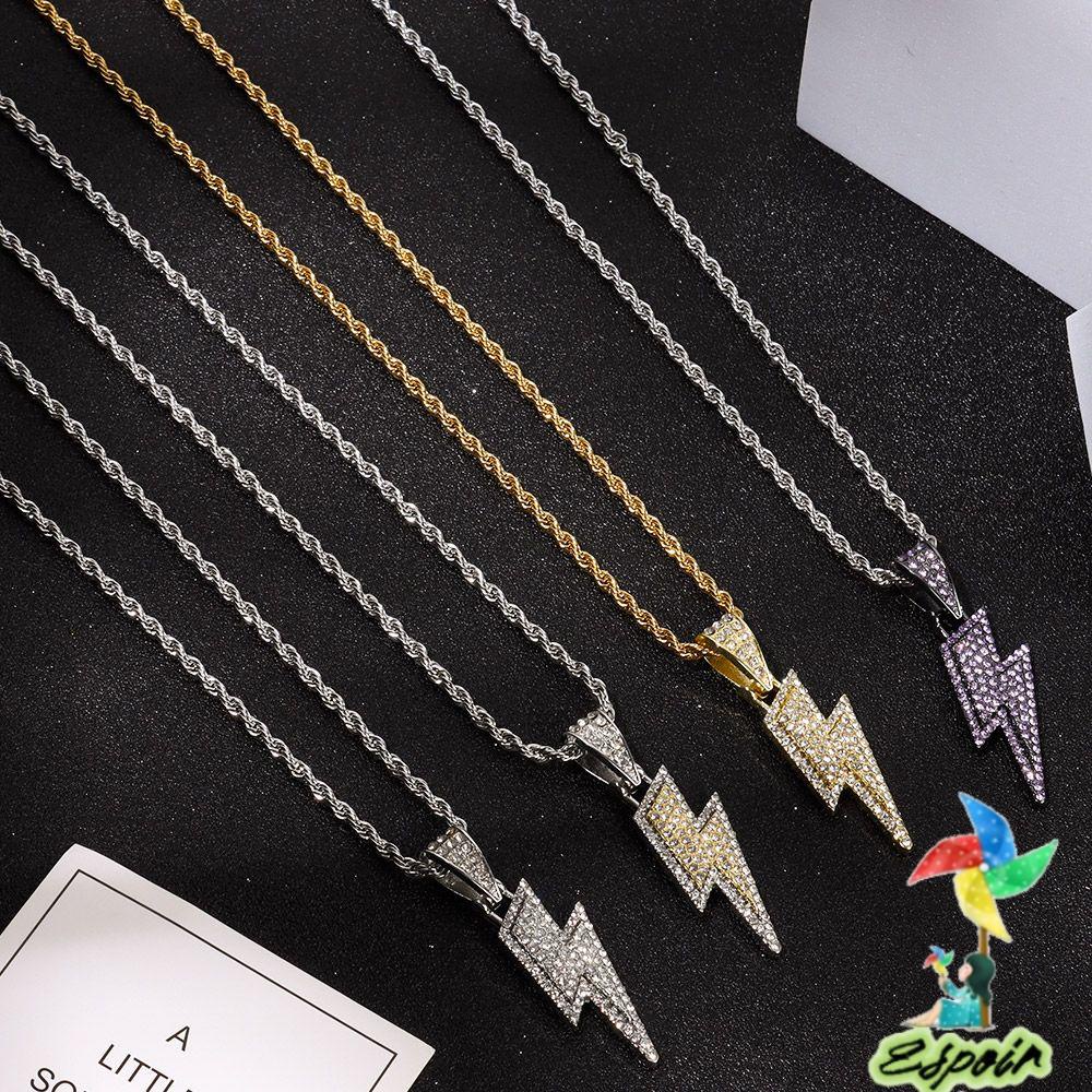 ESPO Vòng cổ Đính Đá Zircon Phong Cách Hiphop Thời Trang Cho Nam