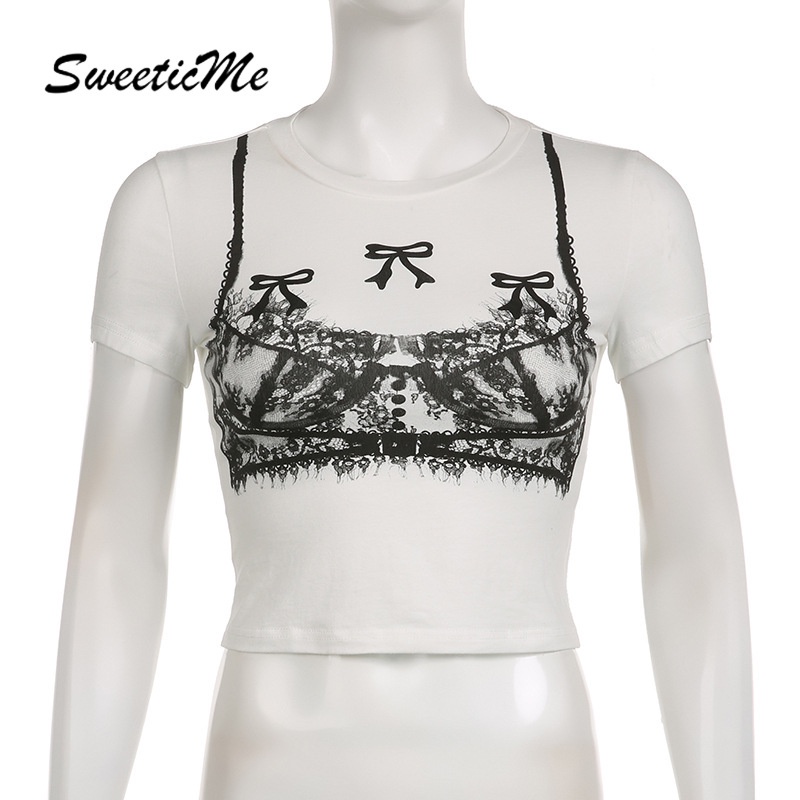 Áo Thun Tay Ngắn Cổ Tròn In Hình Thời Trang 2023 Dành Cho Nữ