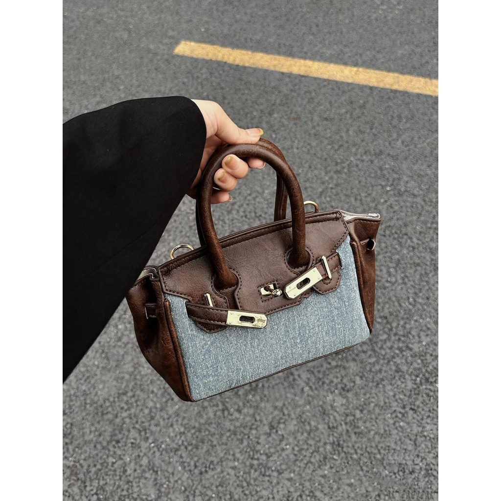 KYLIE Túi Xách Denim Phong Cách Mỹ Vintage Thời Trang Cho Nữ