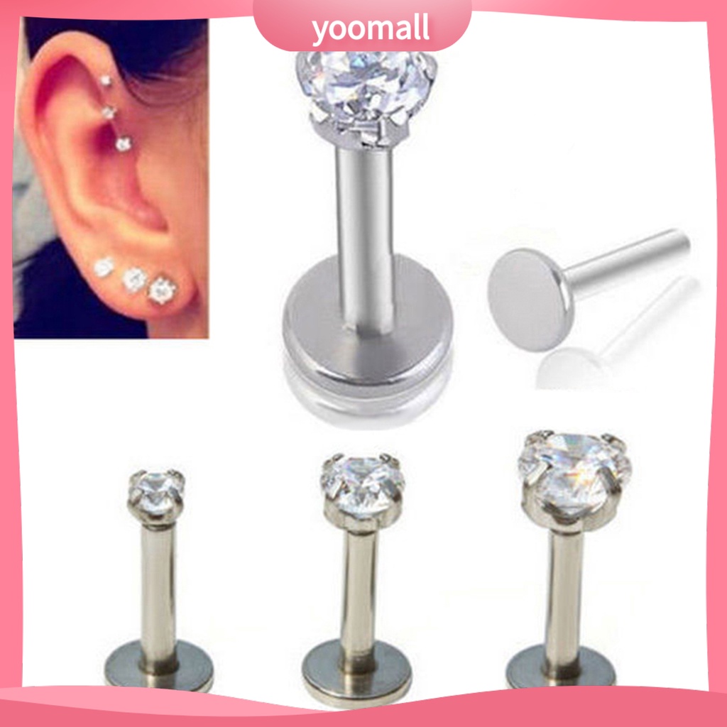 1 Khuyên Mũi / Môi Đính Đá Lấp Lánh Thời Trang Unisex 16G