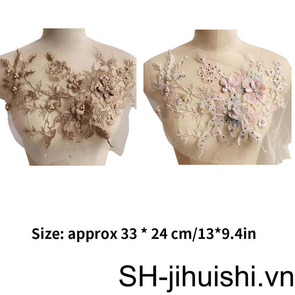 Miếng Vải Ren Thêu Hoa Trang Trí Cổ Áo DIY