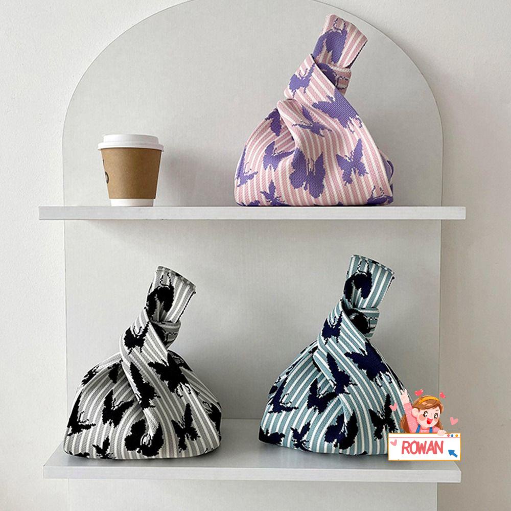 ROWANS Túi Tote Đan Thủ Công Tái Sử Dụng Hình Bướm