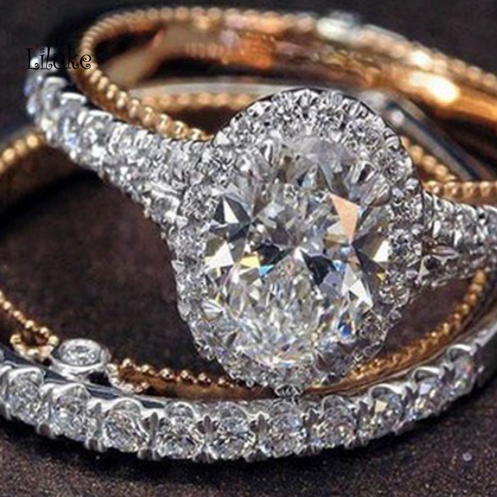 Bộ 2 Nhẫn Nữ Trang Đính Đá Phong Cách Vintage Nhiều Màu Sắc