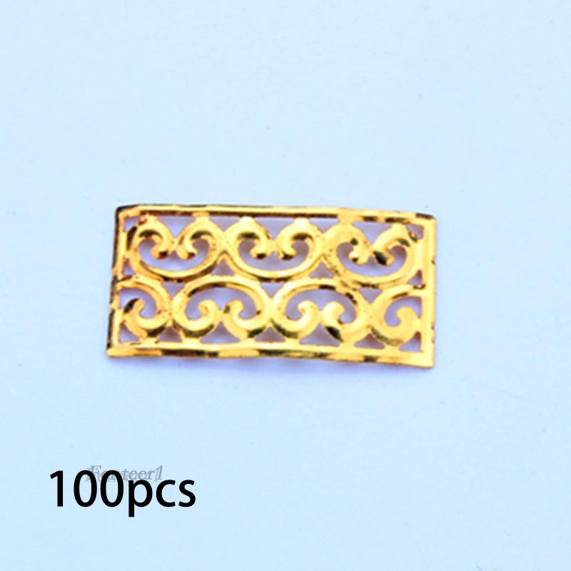 Set 100 Vòng Kim Loại Xỏ Hạt Dùng Để Trang Trí Tóc Bện / Râu