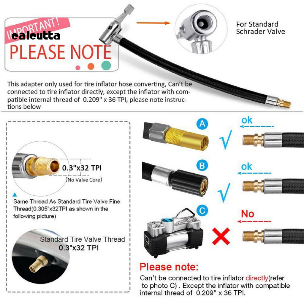 [calcutta] Ống Bơm Lốp Xe Hơi Không Độ Dẻo Cao Dễ Sử Dụng