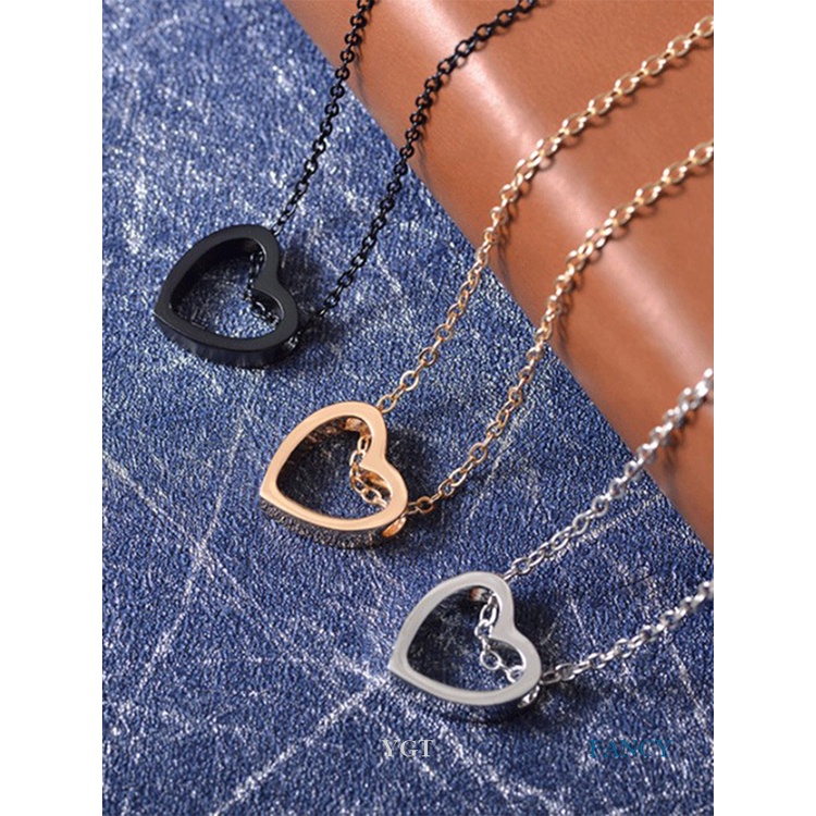 Ygt Vòng cổ Choker Mặt Trái Tim Rỗng Đơn Giản Cổ Điển Thời Trang Dành Cho Nữ