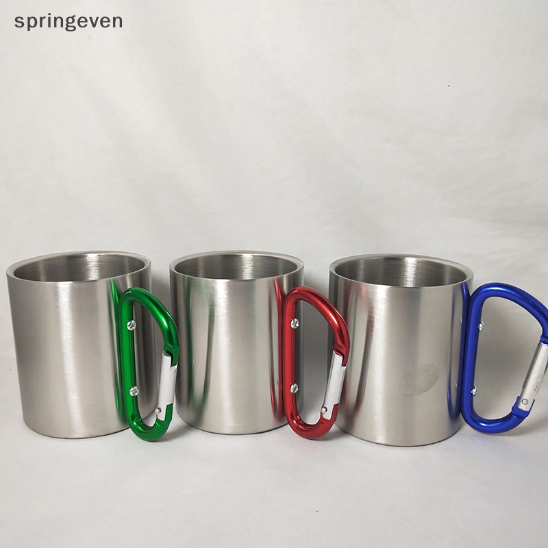 Cốc Uống Nước Bằng Thép Không Gỉ Hai Lớp Chịu Nhiệt 220 / 300ml Isolag Có Móc Treo