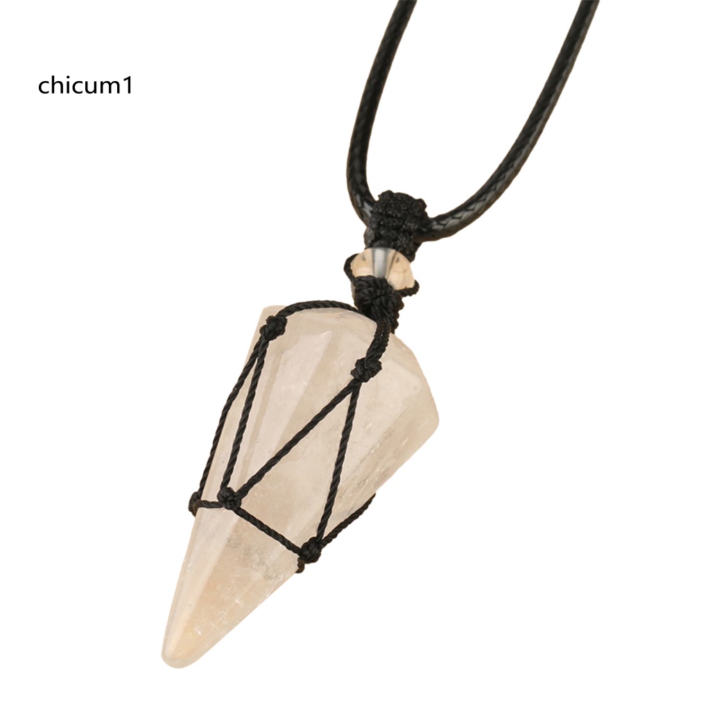 Vòng Cổ CC Lăng Kính Lục Giác Dệt Tay Màu Đen Đính Pha Lê Giả Cho Unisex Mặc Hàng Ngày