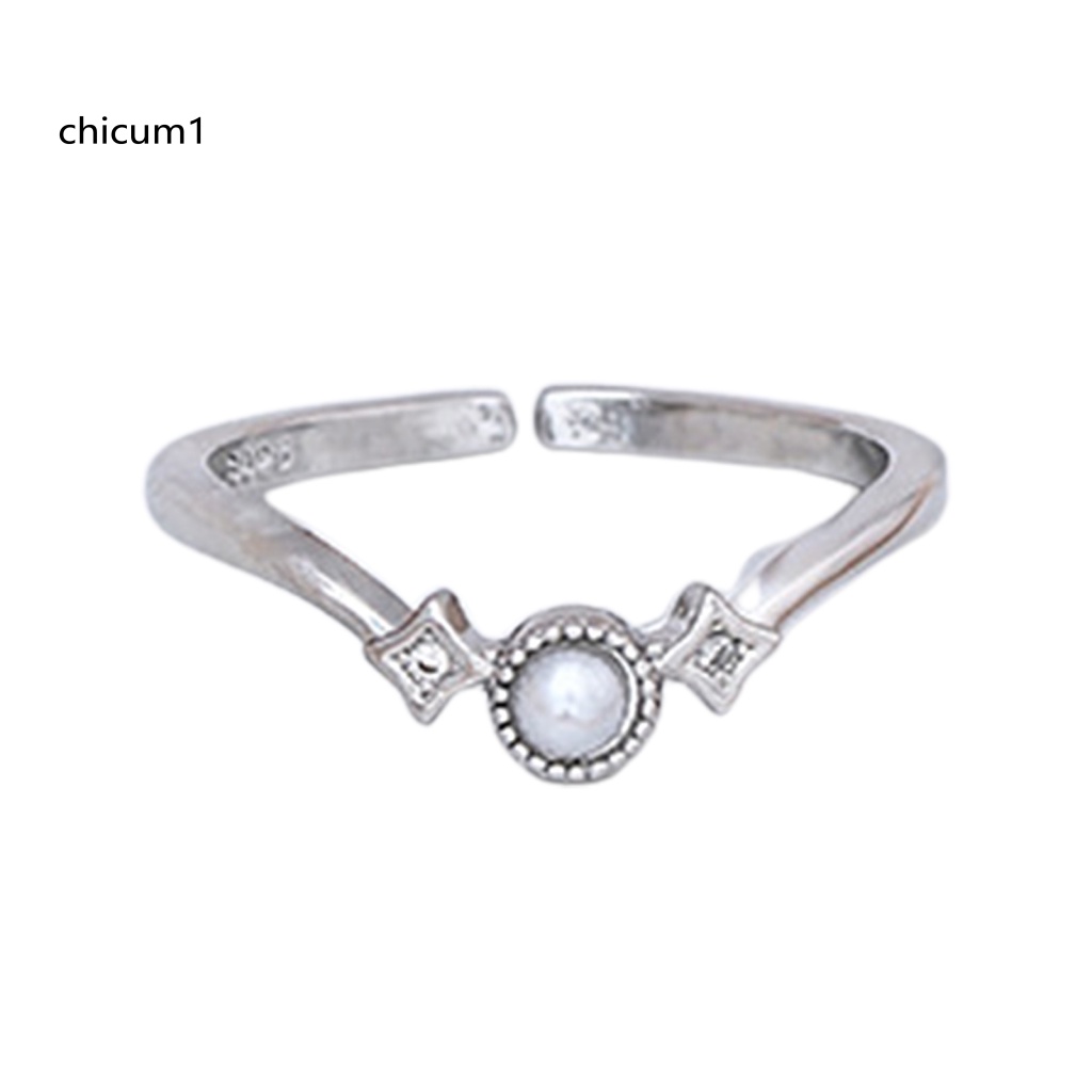 Nhẫn Đồng Đính Ngọc Trai Nhân Tạo Thời Trang Dành Cho Nữ