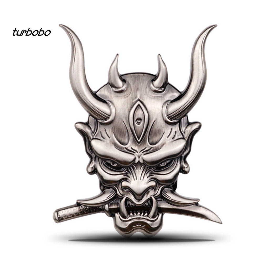 Miếng Dán Trang Trí Xe Hơi Tự Dính Chống Thấm Nước Hình Đầu Lâu Chiến Binh Nhật Bản 3D Sáng Tạo