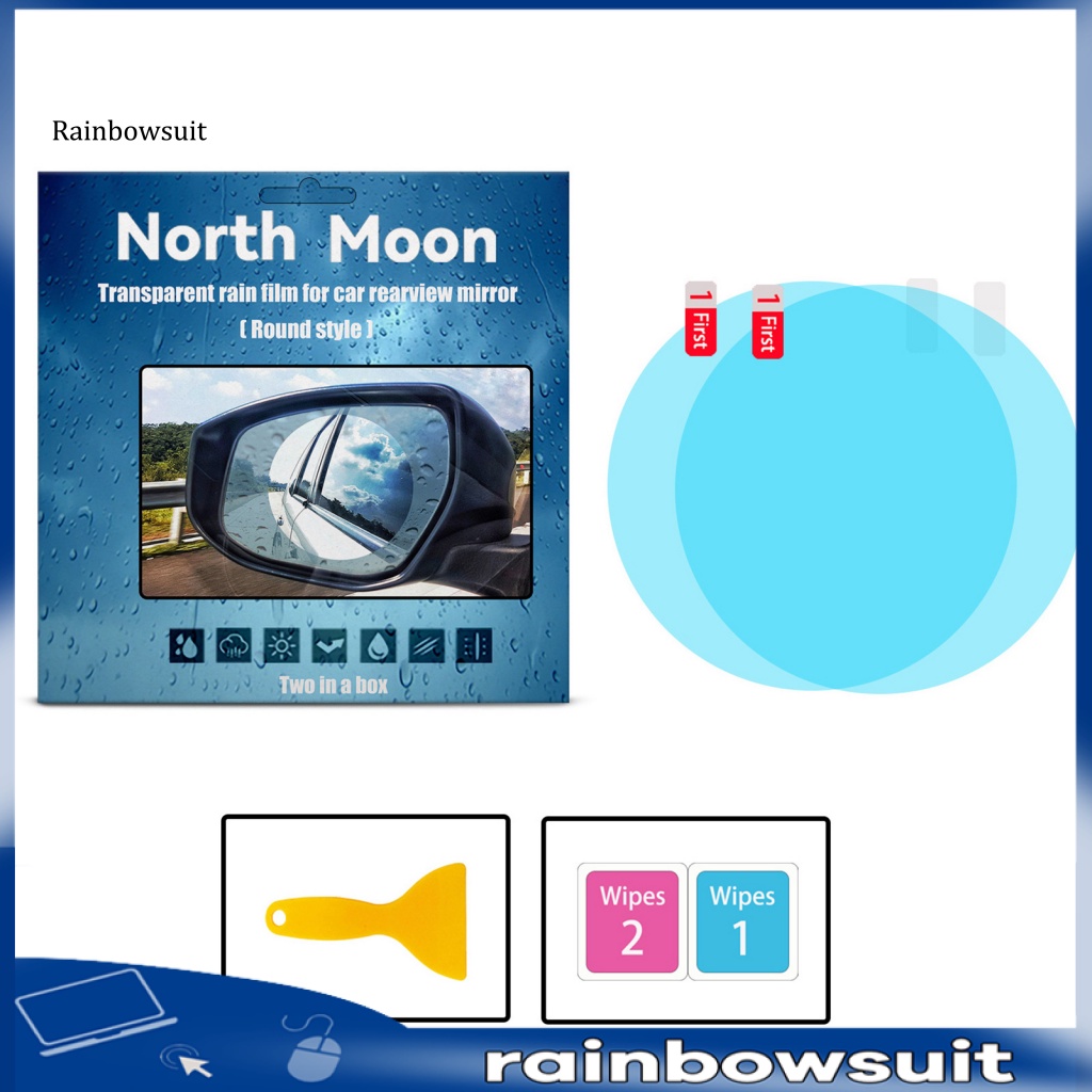 1 Cặp Phim Dán Gương Chiếu Hậu Chống Trầy Xước / Chống Tia Cực Tím / Chống Thấm Nước / Chống Sương Mù Cho Xe Hơi