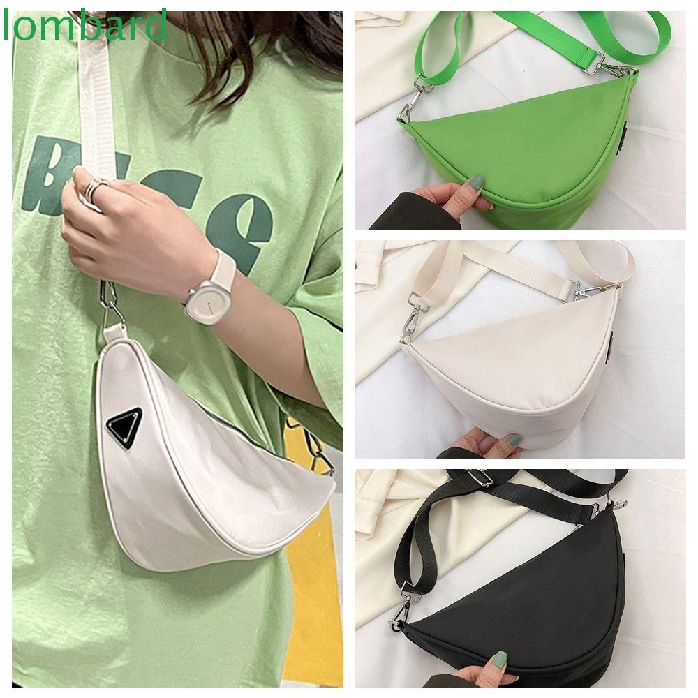 LOMBARD Túi Đeo Chéo Hình Tam Giác Bằng Vải Bạt Nylon Đơn Giản Di Động Cho Hoạt Động Ngoài Trời