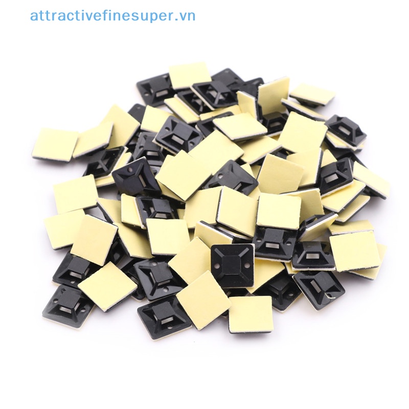 Bộ 100 Đế Dán Cố Định Dây Cáp 20X20X6Mm
