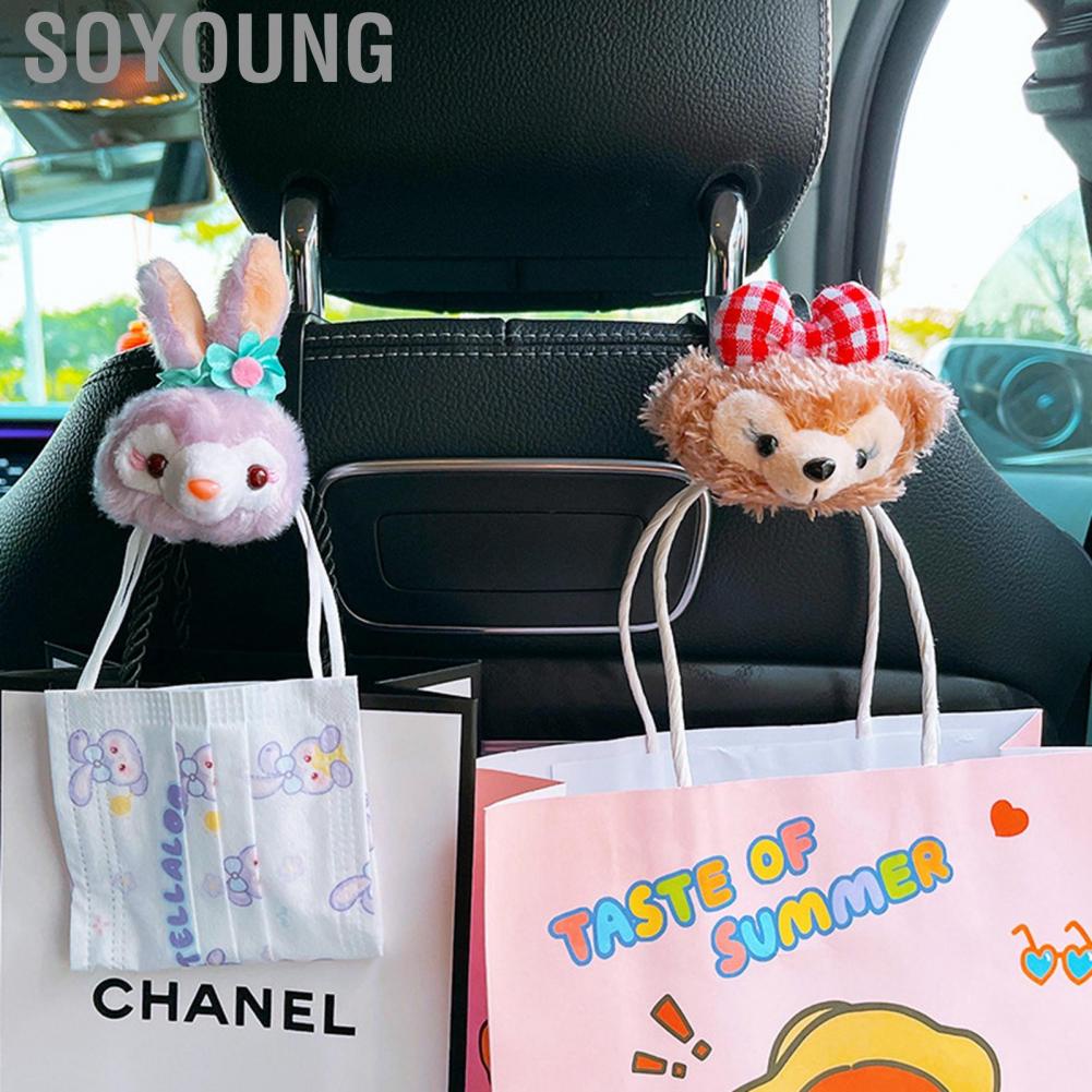 Soyoung Hooks Lovely Cartoon Shape Strong Load Bearing  Portable Backrest Hanger for Auto