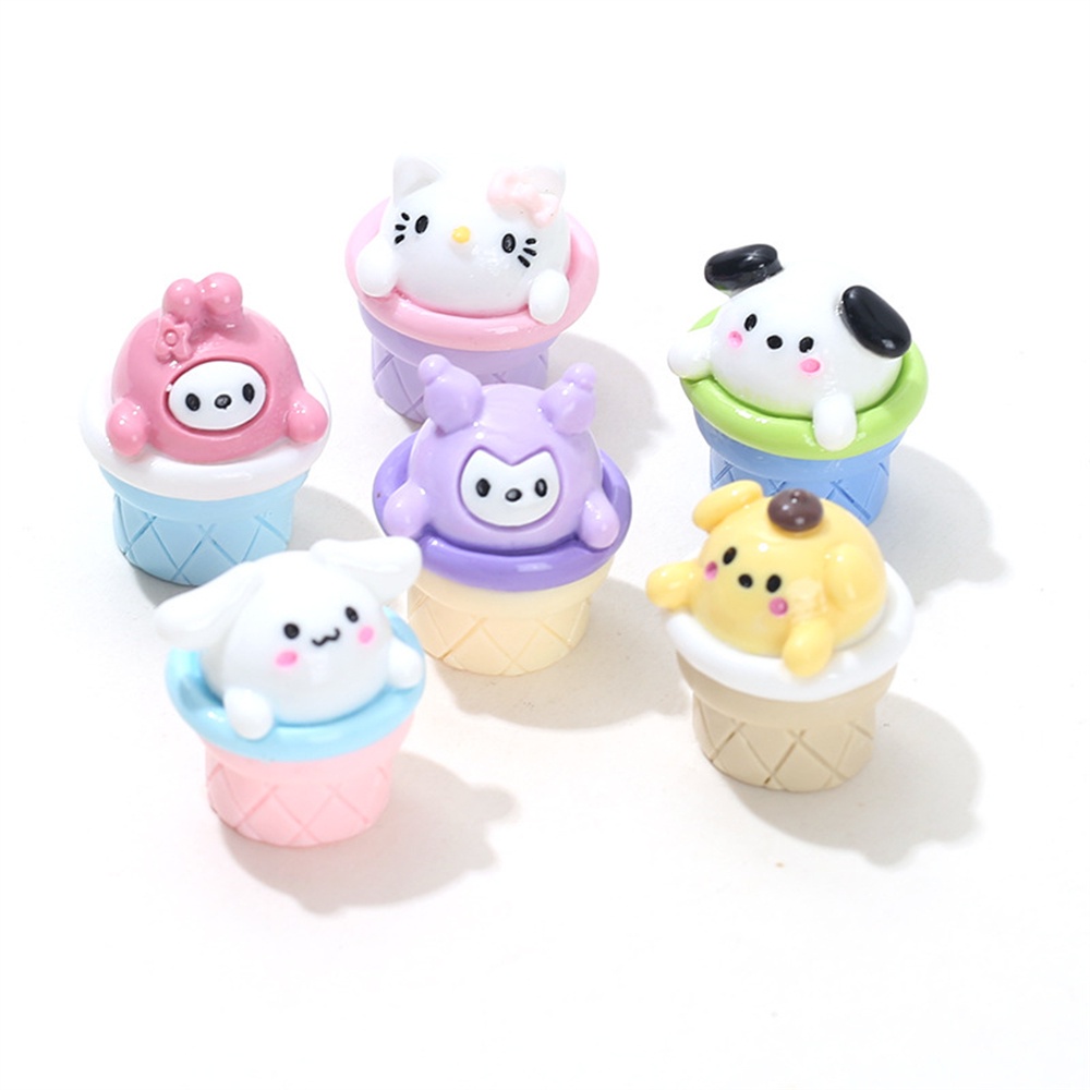 Móc Khóa Hình Cây Kem Ốc Quế Hoạt Hình Ba Chiều Diy Trang Trí Nhà Búp Bê