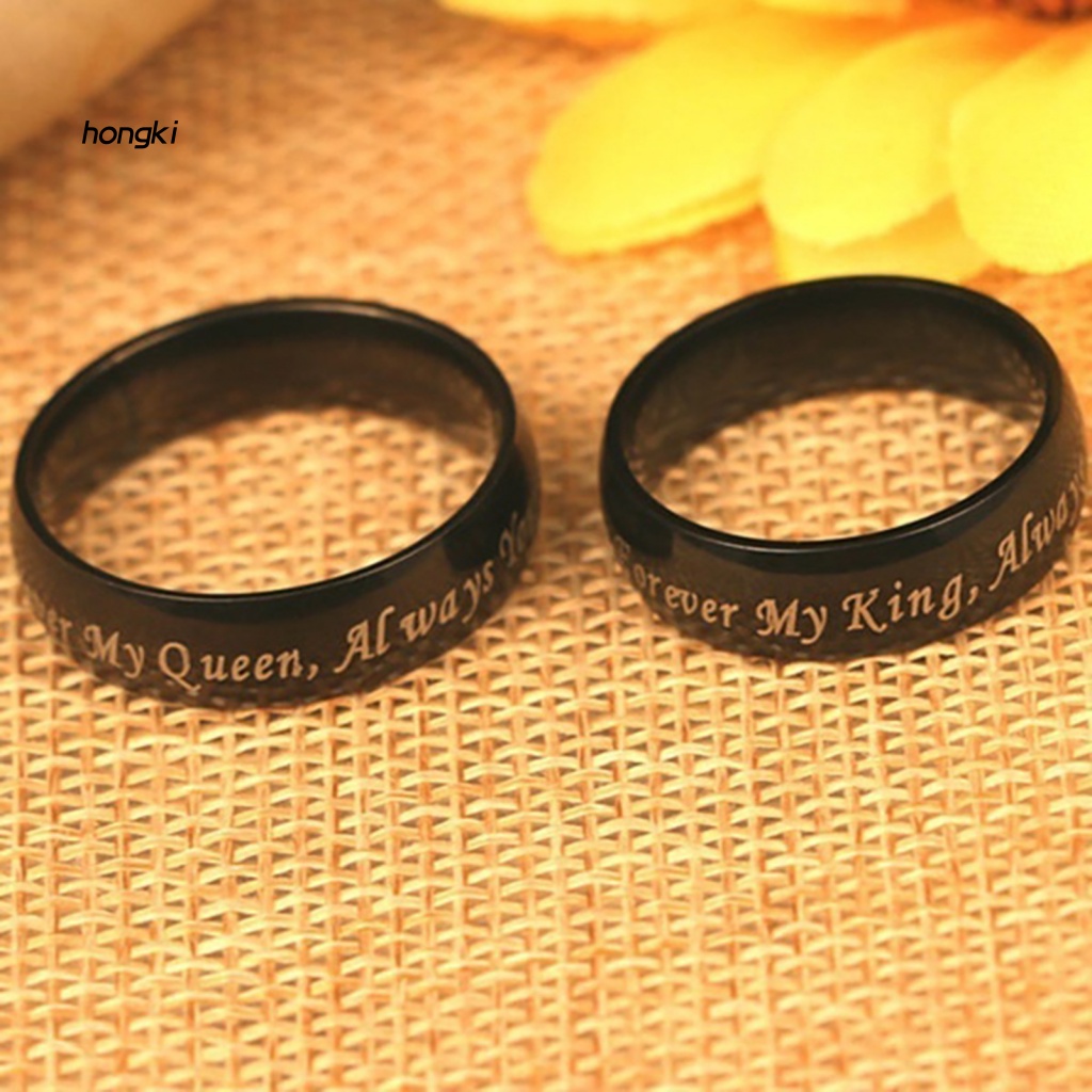 Nhẫn ThéP Titan KhắC Chữ Always Your Queen Cho CặP Đôi