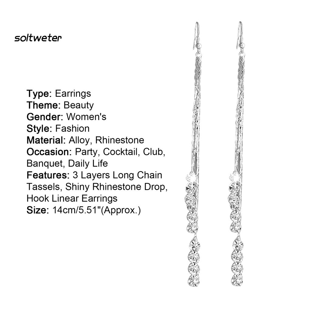 Bông Tai Hợp Kim Đính Đá Chống Trầy Xước Thanh Lịch Cho Nữ