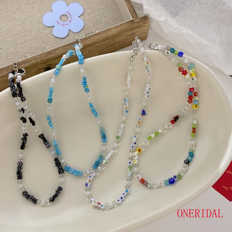 Vòng Cổ Hạt Mặt Hình Hoa Tinh Xảo Cho Nữ