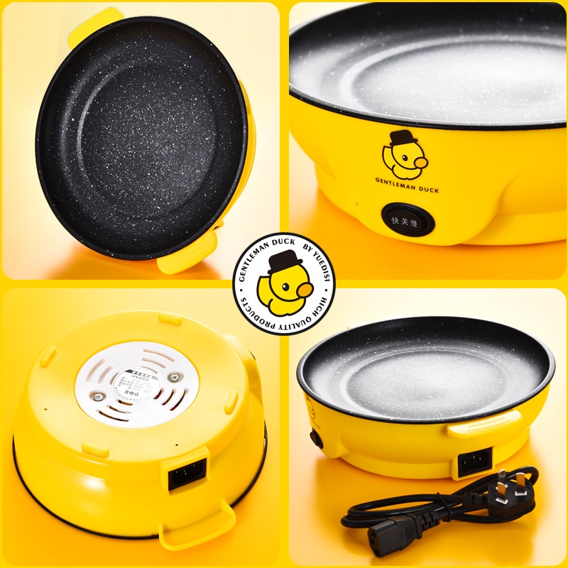 Khay nướng điện hình vịt vàng, chảo chiên điện mini dùng trong gia đình, khu trọ, lò nướng không dính