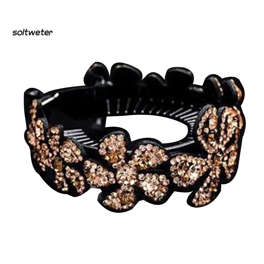 Kẹp Tóc Càng Cua Đính Đá Hình Hoa Thời Trang Cho Nữ