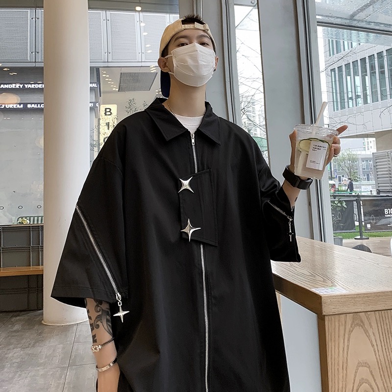 Áo Sơ Mi Ngắn Tay Thời Trang Mùa Hè Hàn Quốc Dành Cho Nam