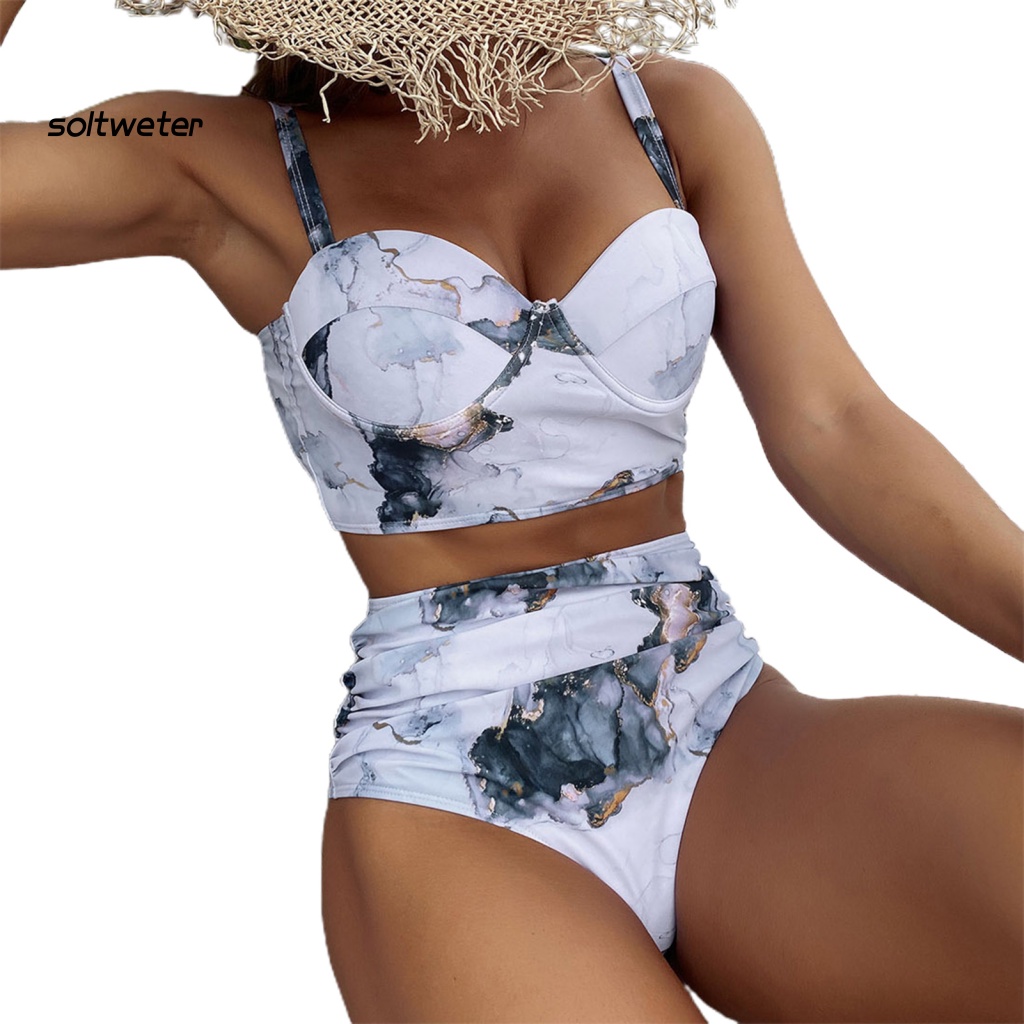 Bộ Đồ Bơi 2 Mảnh Có Mút Nâng Ngực Màu Sắc Thời Trang Quyến Rũ Cho Nữ