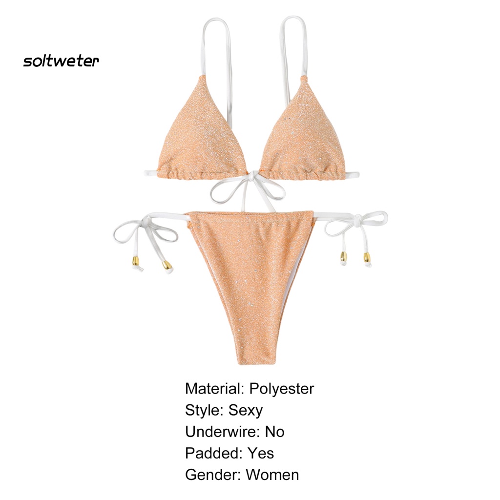 Bộ Bikini 2 Mảnh Màu Sắc Thời Trang Gợi Cảm Cho Nữ